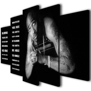 Tupac Shakur 2Pac 01 - Famous Person 5 Panel Canvas Art Wall Decor