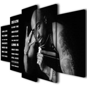 Tupac Shakur - Famous Person 5 Panel Canvas Art Wall Decor