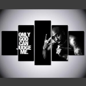 Tupac - Famous Person 5 Panel Canvas Art Wall Decor