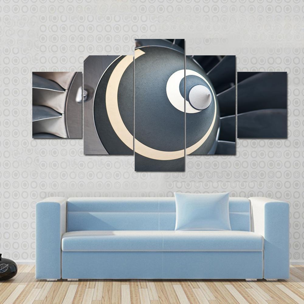 Turbine Blades Of An Aircraft Jet Engine - Automative 5 Panel Canvas Art Wall Decor Turbine Blades Of An Aircraft Jet Engine - Automative 5 Panel Canvas Art Wall Decor