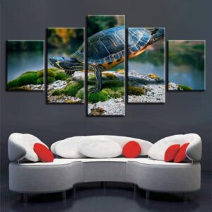 Turtle 04 - Animal 5 Panel Canvas Art Wall Decor