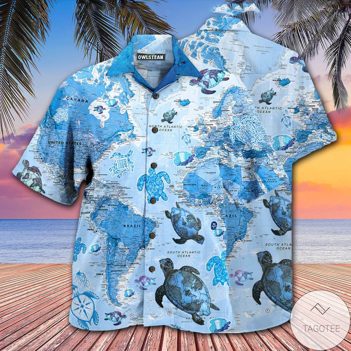 Turtle Awesome Map Hawaiian Shirt Turtle Awesome Map Hawaiian Shirt