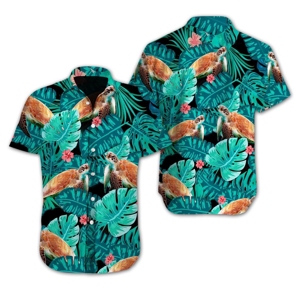 Turtle Tropical Hawaiian Shirt Turtle Tropical Hawaiian Shirt