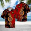 Turtle Turquoise Circles Pattern Hawaiian Shirt Summer Button Up