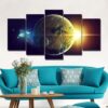 Two Stars - Space Universe 5 Panel Canvas Art Wall Decor