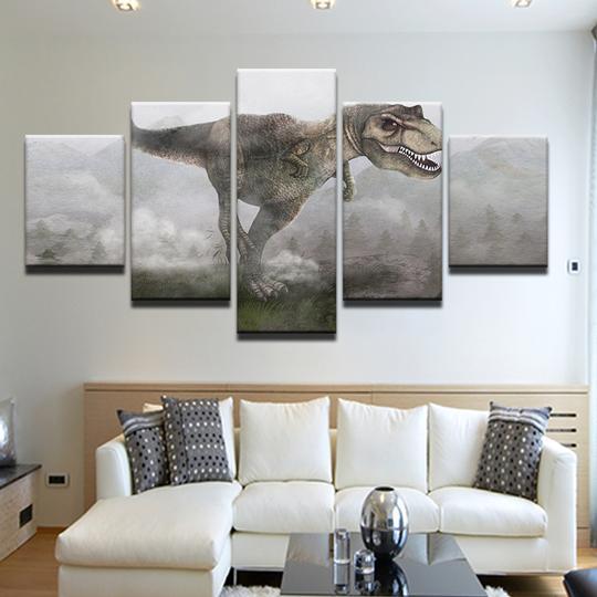 Tyrannosaurus Rex Dinosaur - Animal 5 Panel Canvas Art Wall Decor Tyrannosaurus Rex Dinosaur - Animal 5 Panel Canvas Art Wall Decor