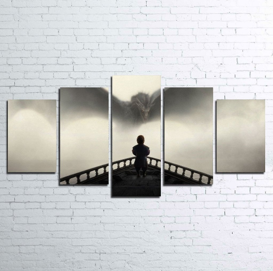 Tyrion Dragon Game Of Thrones 1 - Movie 5 Panel Canvas Art Wall Decor Tyrion Dragon Game Of Thrones 1 - Movie 5 Panel Canvas Art Wall Decor