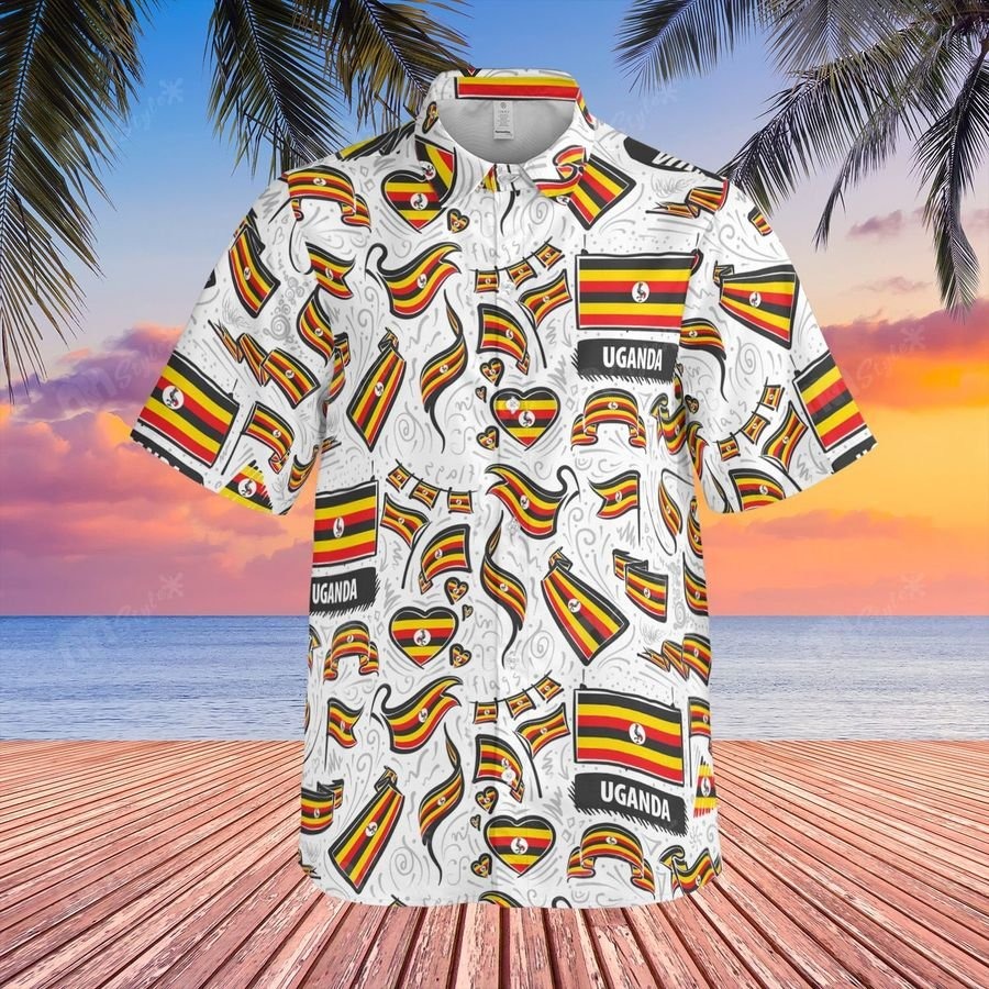 Uganda Flag Pattern Hawaii Shirt Uganda Flag Pattern Hawaii Shirt