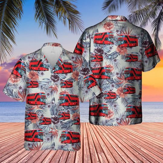 Uk Double-Decker Bus New Routemaster Hawaiian Shirt Uk Double-Decker Bus New Routemaster Hawaiian Shirt
