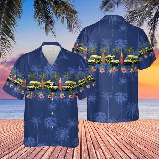 Uk Nhs Ambulance Hawaiian Shirt Uk Nhs Ambulance Hawaiian Shirt