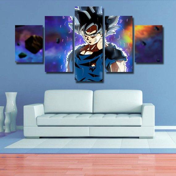Ultra Goku - Anime 5 Panel Canvas Art Wall Decor Ultra Goku - Anime 5 Panel Canvas Art Wall Decor