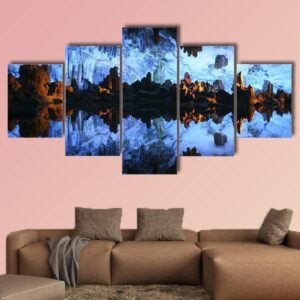 Underground Lake In The Reed Flute Cave In China - Sport 5 Panel Canvas Art Wall Decor