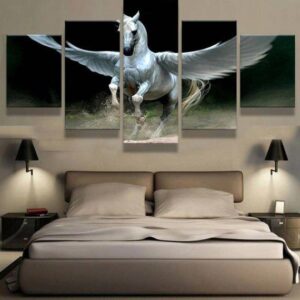 Unicorn 5 - Abstract Animal 5 Panel Canvas Art Wall Decor