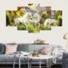 Unicorn Family - Abstract Animal 5 Panel Canvas Art Wall Decor