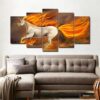Unicorn Painting Un-010 - Animal 5 Panel Canvas Art Wall Decor