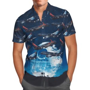 United Airlines Star Wars Boeing 737-824 Hawaiian Shirt