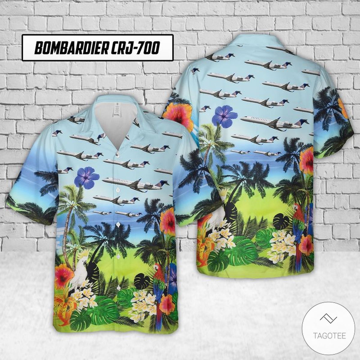 United Express Bombardier Crj-700 Hawaiian Shirt United Express Bombardier Crj-700 Hawaiian Shirt
