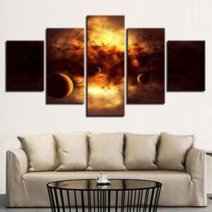 Universe Beginning - Space 5 Panel Canvas Art Wall Decor