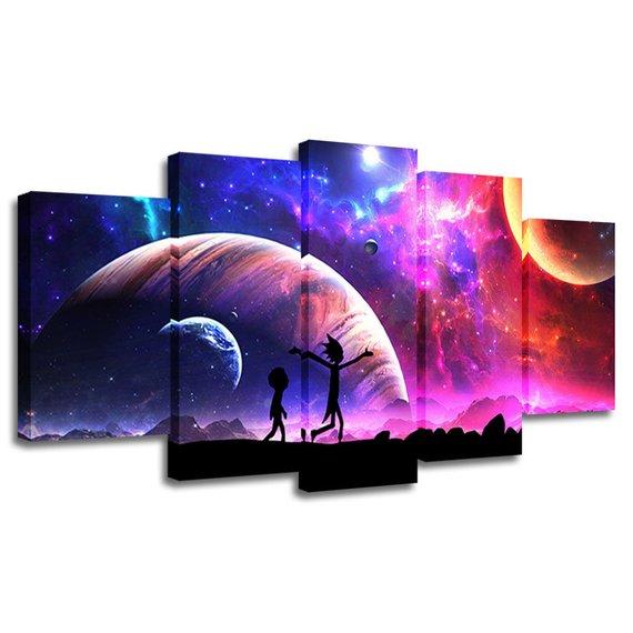 Universe Planet Rick And Morty 10 - Cartoon 5 Panel Canvas Art Wall Decor Universe Planet Rick And Morty 10 - Cartoon 5 Panel Canvas Art Wall Decor