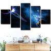 Universe Space Fantasy Planet - Space Universe 5 Panel Canvas Art Wall Decor