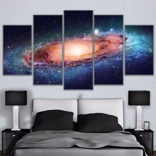 Universe Space Nebula - Space 5 Panel Canvas Art Wall Decor Universe Space Nebula - Space 5 Panel Canvas Art Wall Decor