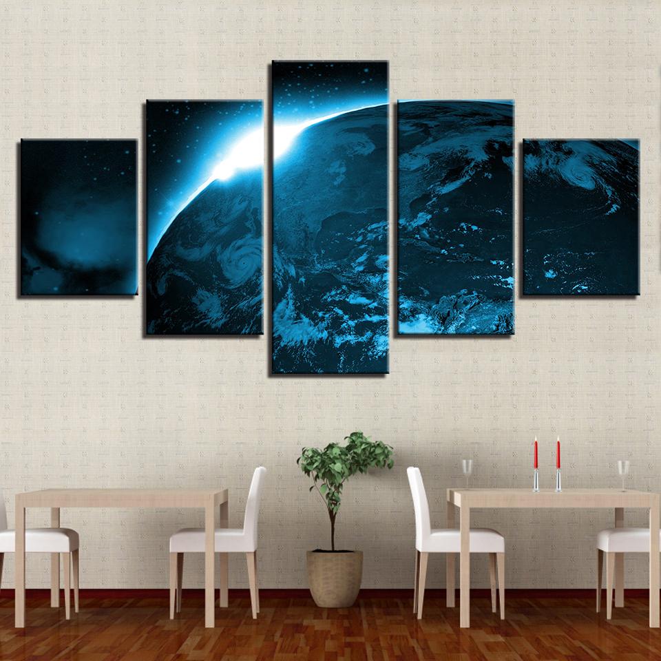 Universe Space Planet Earth Abstract - Space 5 Panel Canvas Art Wall Decor Universe Space Planet Earth Abstract - Space 5 Panel Canvas Art Wall Decor