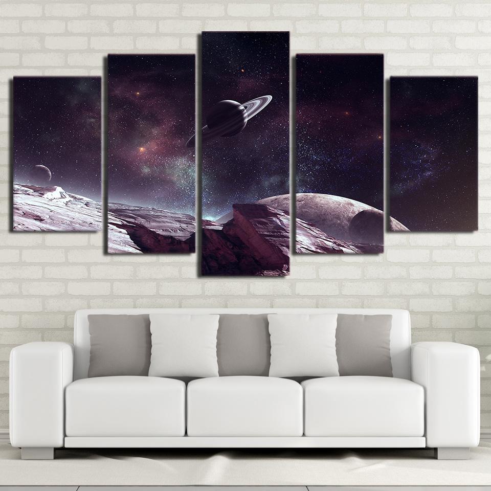 Universe Starry Sky - Space Universe 5 Panel Canvas Art Wall Decor Universe Starry Sky - Space Universe 5 Panel Canvas Art Wall Decor