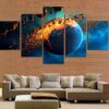 Universe Stellar Explosion - Space Universe 5 Panel Canvas Art Wall Decor
