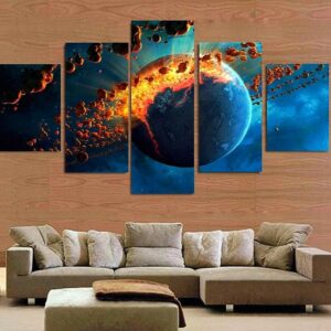 Universe Stellar Explosion - Space Universe 5 Panel Canvas Art Wall Decor