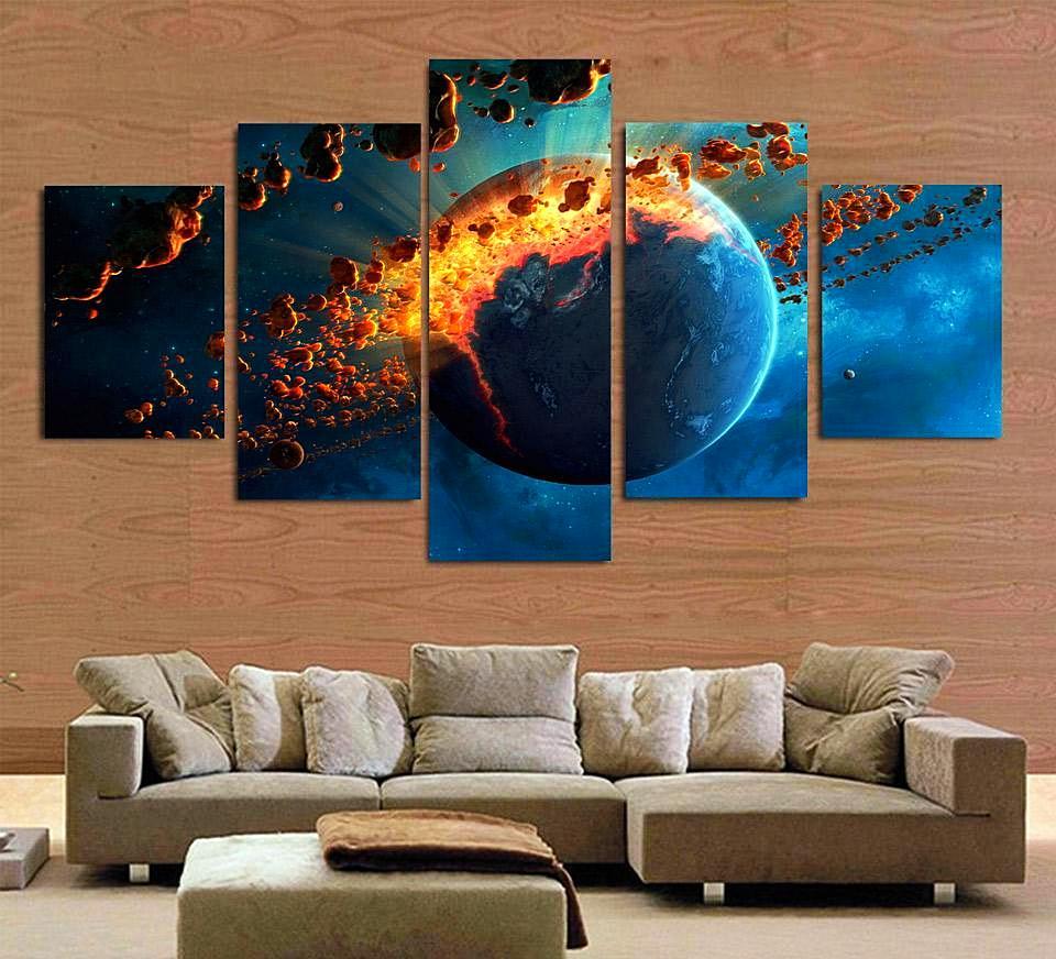 Universe Stellar Explosion - Space Universe 5 Panel Canvas Art Wall Decor Universe Stellar Explosion - Space Universe 5 Panel Canvas Art Wall Decor