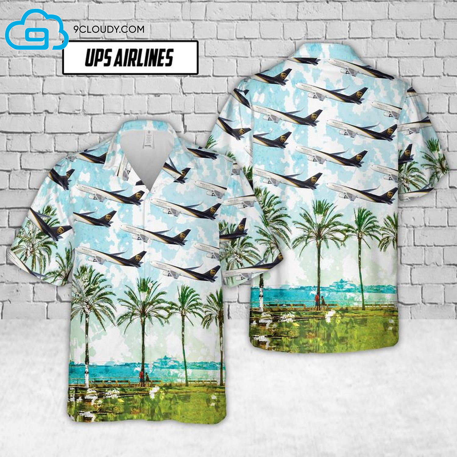 Ups Airlines Palm Tree Full Print Hawaiian Shirt Ups Airlines Palm Tree Full Print Hawaiian Shirt