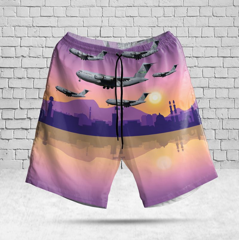 Us Air Force C-17 Globemaster Iii In Kabul City Hawaiian Shirt Us Air Force C-17 Globemaster Iii In Kabul City Hawaiian Shirt