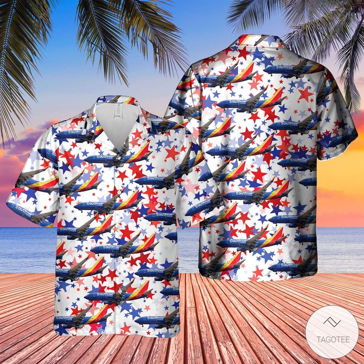 Us Airlines 3 Boeing 737-7H4 4Th Of July Hawaiian Shirt Us Airlines 3 Boeing 737-7H4 4Th Of July Hawaiian Shirt
