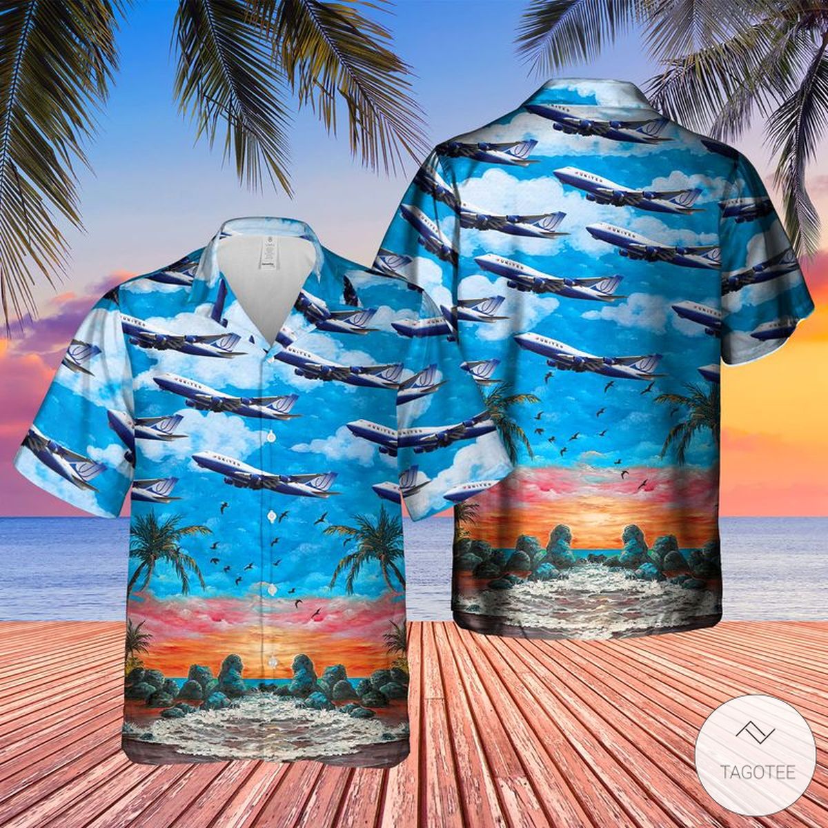 Us Airlines 4 Boeing 747-422 Hawaiian Shirt Us Airlines 4 Boeing 747-422 Hawaiian Shirt