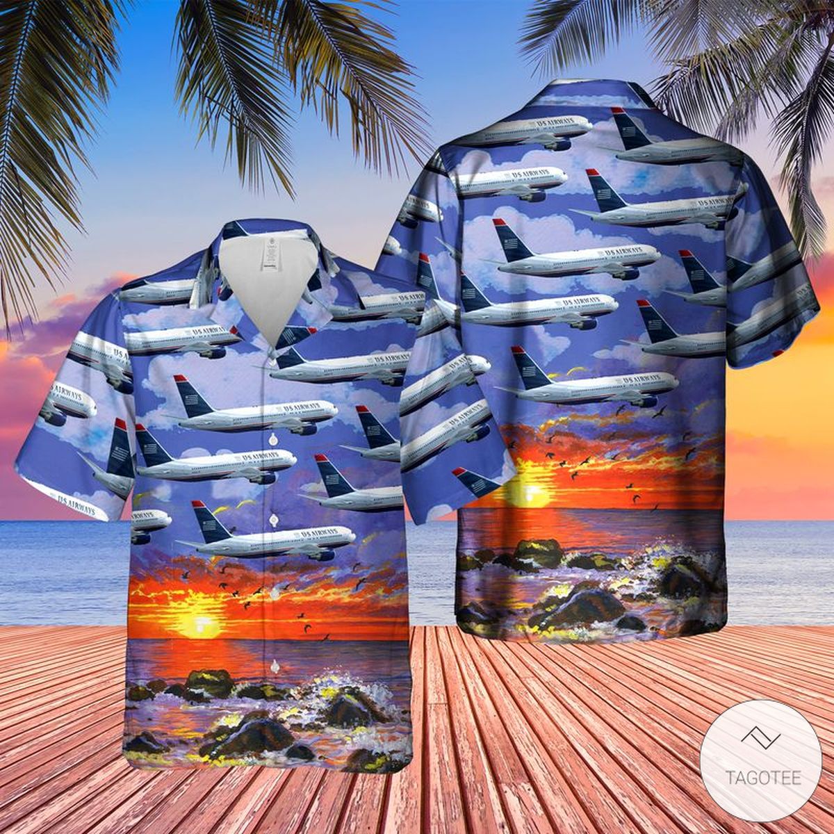 Us Airways Boeing 767-2B7Er Hawaiian Shirt Us Airways Boeing 767-2B7Er Hawaiian Shirt
