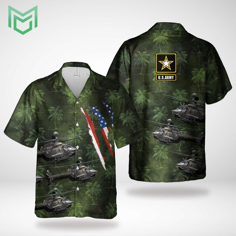Us Army Bell Oh-58D Kiowa Warrior Hawaiian Shirt Us Army Bell Oh-58D Kiowa Warrior Hawaiian Shirt