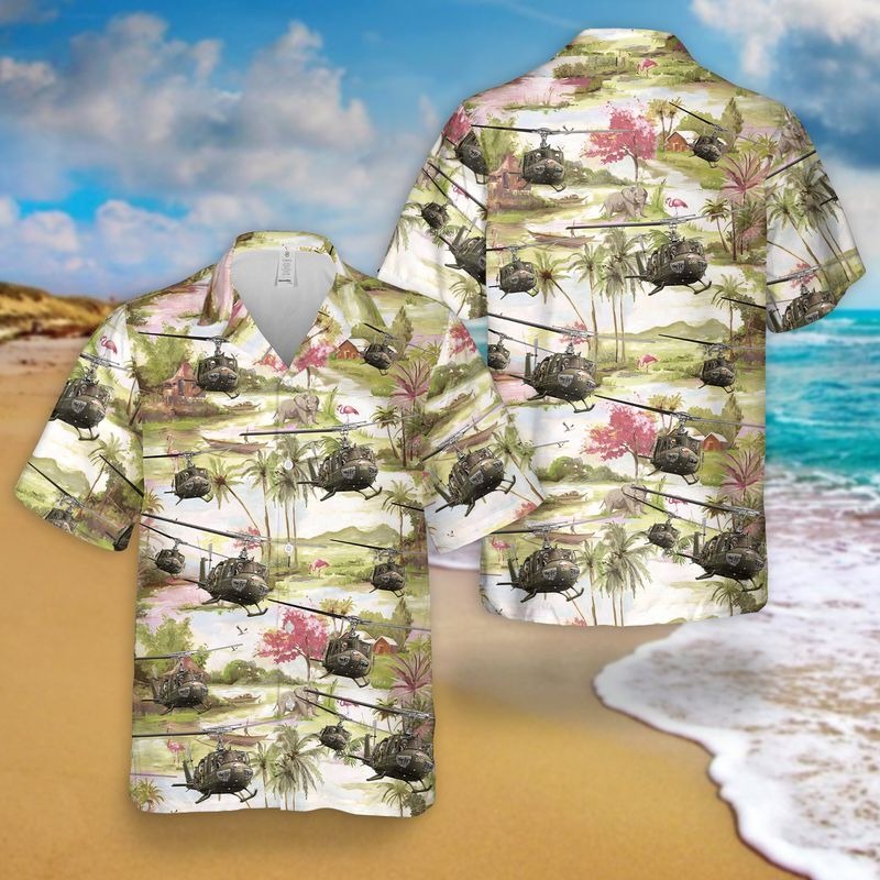 Us Army Bell Uh 1 Huey Hawaiian Shirt Us Army Bell Uh 1 Huey Hawaiian Shirt