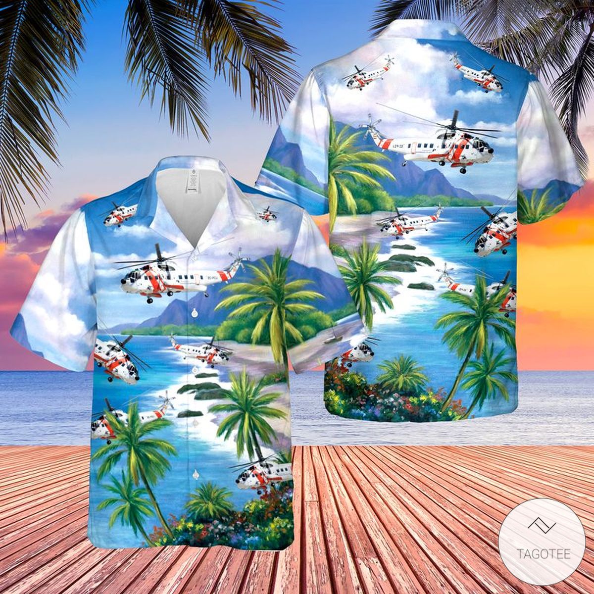 Us Coast Guard Sikorsky S-61R Hawaiian Shirt Us Coast Guard Sikorsky S-61R Hawaiian Shirt