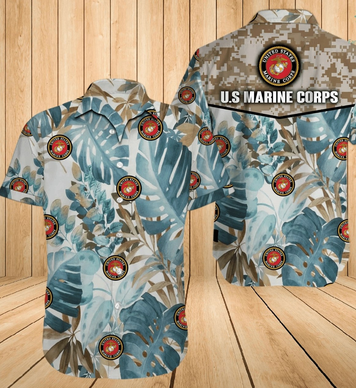 Us Marine Corps All Over Printed Hawaiian Shirt Us Marine Corps All Over Printed Hawaiian Shirt