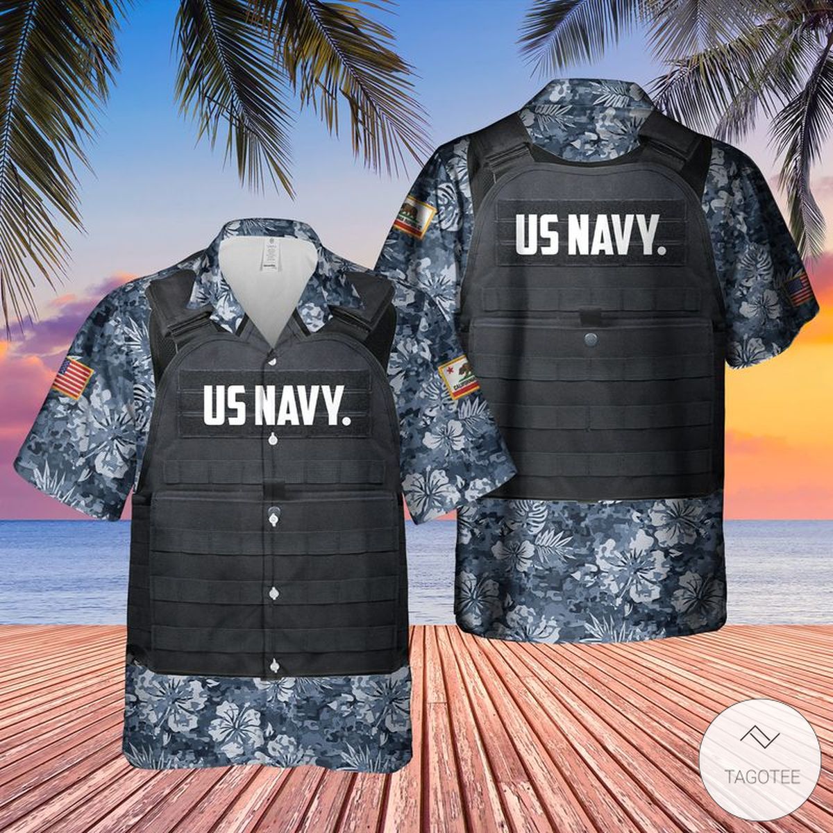 Us Navy California Tactical Vest Hawaiian Shirt Us Navy California Tactical Vest Hawaiian Shirt
