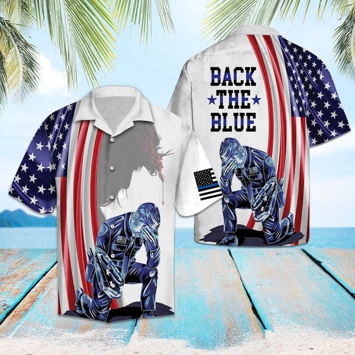 Us Police Officer Back The Blue Hawaiian Shirt Summer Button Up Us Police Officer Back The Blue Hawaiian Shirt Summer Button Up