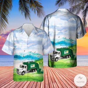 Us Waste Management Garbage Roll-Off Hawaiian Shirt