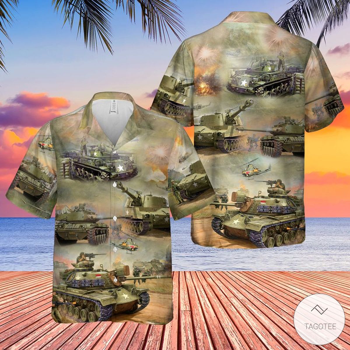 Usa Vietnam War Tank Hawaiian Shirt Usa Vietnam War Tank Hawaiian Shirt