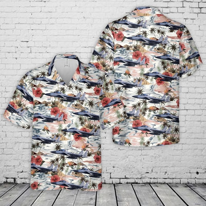 Usaf 1St Fighter Squadron F15 Eagle Hawaiian Shirt Usaf 1St Fighter Squadron F15 Eagle Hawaiian Shirt