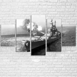 Uss Missouri Battleship -Automative 5 Panel Canvas Art Wall Decor