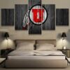 Utah Utes Football College - Sport 5 Panel Canvas Art Wall Decor