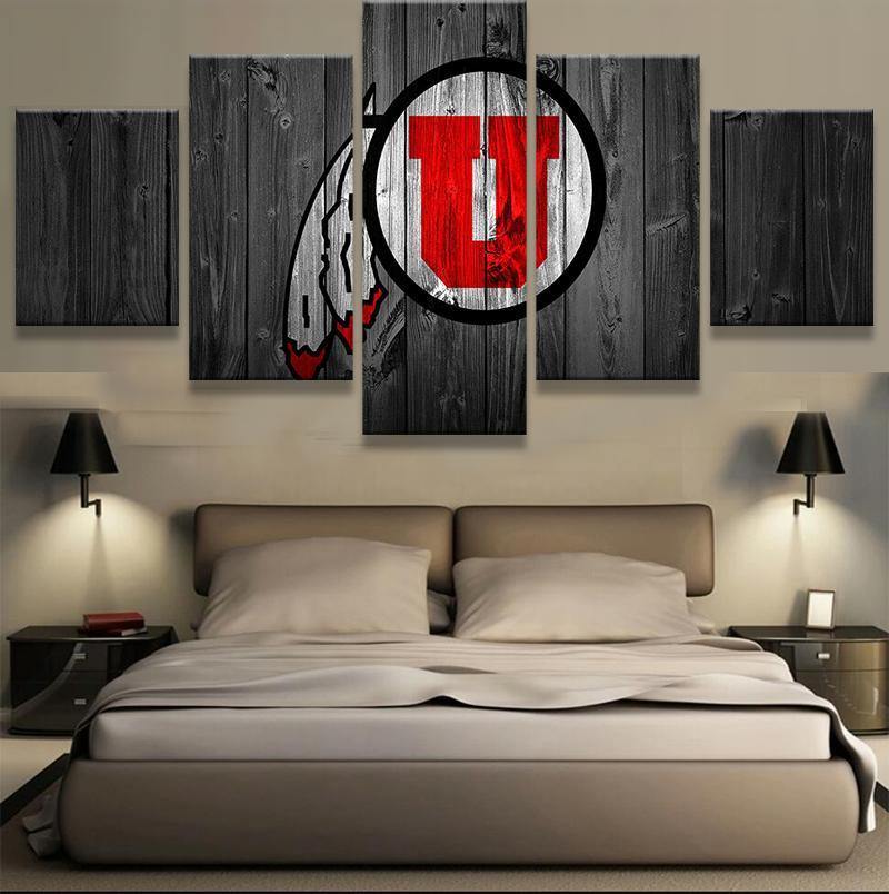 Utah Utes Football College - Sport 5 Panel Canvas Art Wall Decor Utah Utes Football College - Sport 5 Panel Canvas Art Wall Decor