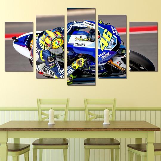 Valentino Rossi Motogp - Automative 5 Panel Canvas Art Wall Decor Valentino Rossi Motogp - Automative 5 Panel Canvas Art Wall Decor