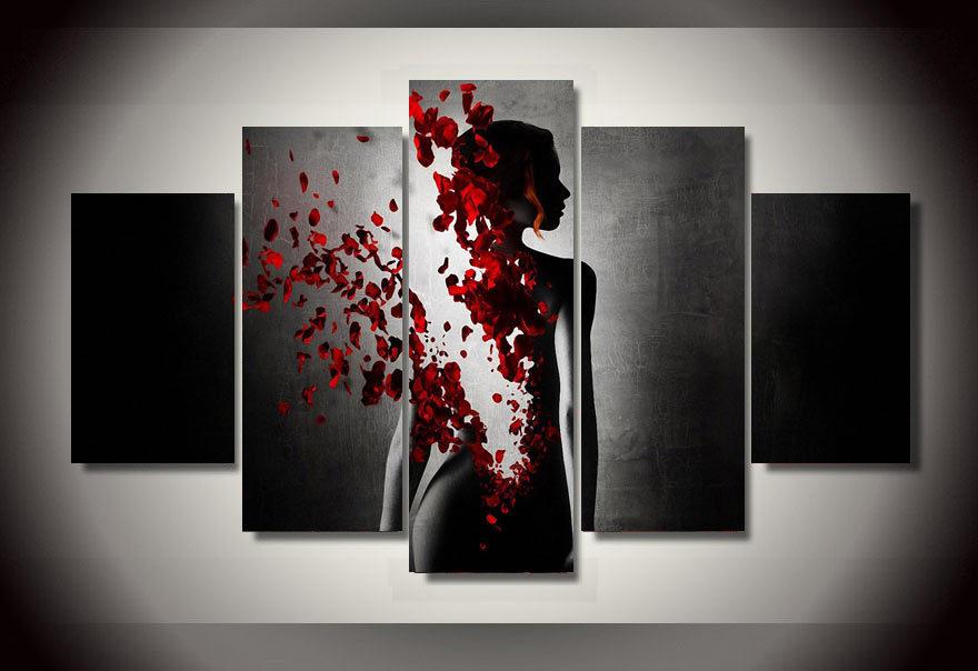 Vanishing Woman Beautiful Back Abstract Beauty - Abstract 5 Panel Canvas Art Wall Decor Vanishing Woman Beautiful Back Abstract Beauty - Abstract 5 Panel Canvas Art Wall Decor