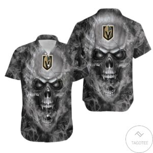 Vegas Golden Knights Nhl Skull Hawaiian Shirt
